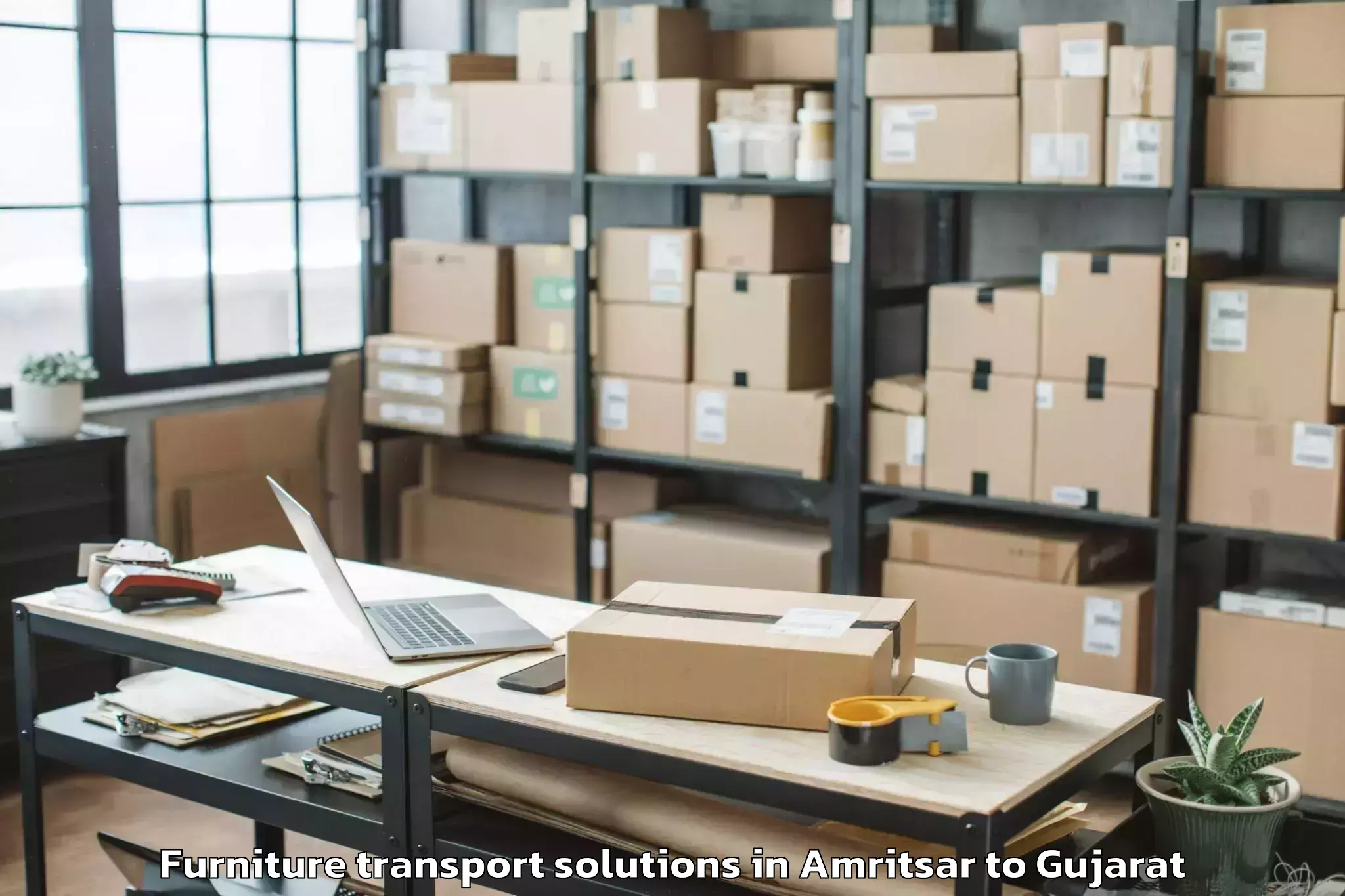 Book Amritsar to Gandhidham Furniture Transport Solutions Online